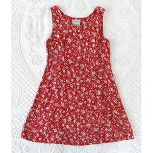 Dressing Clio Vintage 90s Red Floral Babydoll Rayon Sundress Med Grunge Cottage